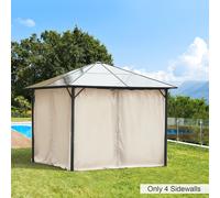 Outsunny 3 x 3(m) Universal Gazebo Replacement Sidewall Set w/ 4 Panels Beige - Beige