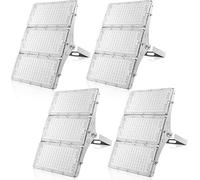 4PCS 300W LED Flood Lights Outdoor,30000LM Super Bright Security Lights,IP65 Waterproof Outside Lights, 6500K Daylight White Mains Powered Floodlight for Yard, Garden, Garage, Hallway