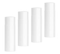 4pcs 30ml Plastic Airless Press Pump Bottle, White Dispenser | Shatter Resistant Matte Finish, Hygienic Storage for Hand Cream or Foundation, Suitable for Camping and Business Travel