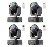 4pcs 30W Moving Head LED with Remote Control, DMX512 RGW Light Effects, 5 Control Modes, Mini Disco Light for DJ Party Lighting Light