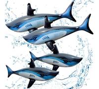 4PCS 33 Inch Shark Balloons, Inflatable Pool Party Decor - Perfect for Shark Theme Birthday, Christmas & Adult Parties