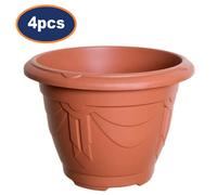 4Pcs 33Cm Plastic Planter Round Venetian Flower Pot Terracotta Garden Basket