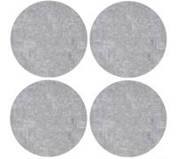 4Pcs 33cm Table Mats, Round Waterproof PVC Placemats for Dining Room and Kitchen (Gray)