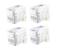 4PCS 35L Car Refrigerator, Auto Companion Coolbox, Car/Truck Cooler Mini Warmer 24V/12V/220V-240V Portable Camping Fridge Long Distance Driving Journeys And Camping Freezer with UK Plug (White-35L)