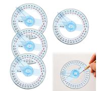 4Pcs 360 Degree Protractors Angle Measure Plastic Protractor Circle Protractor with Swing Arm Multi Functional 360 Ruler Measuring Tool for Students Children Classroom Office Drafting Measuring