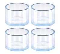 4Pcs 38mm Clear Castor Cups Heavy Duty Castor Cups Clear Round Caster Cups Carpet Protector Silicone Chair Leg Floor Protectors for Furniture Hardwood Floors Reduce Noise and Scratches