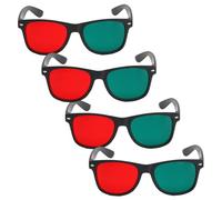 4PCS 3D Glasses Black Frame Red Green, Anaglyph Viewing for TV Movie DVD Game Amblyopia Training