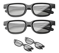 4Pcs 3D Glasses for Cinema, Black Universal 3D Glasses Passive 3D Glasses 3D TV Glasses 3D Sunglasses for Childrens Adults Home Cinema Theater TV Game 3d Print Anaglyph Photos