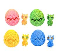 4PCS 3D Printed Animals, Mini 3D Printed Dragon Eggs Set with Cute Dragon Inside 3D Printed Fidget Toy Surprise Executive Home Office Decor, Birthday Gifts