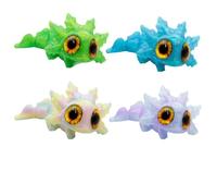4PCS 3D Printed Axolotl, Vibrant Colors (Crystal Rainbow/Blue Purple/Yellow Green/Blue Green), Unique Desk Decor for Collectors, Office, and Creative Play, 3D Printed Animals, Axolotl Squishy