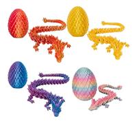 4Pcs 3D Printed Dragon, Creative Role-Play Display, Desk Decoration for Fantasy Enthusiasts, Vibrant Colours in Red Blue, Red Gold, Golden, Rainbow Candy