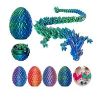 4PCS 3D Printed Dragon Eggs with Dragon Inside, Crystal Articulated Dragons in Mystery Egg, Large 14cm 3D Printed Dragons Toy for Kids, Easter Eggs Gift, Collectible 3D Animals