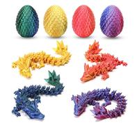 4PCS 3D Printed Dragon Eggs with Dragon Inside, Valentines Day Gifts for Kids, Easter Basket Stuffers for Teens Kids, Plastic Prefilled Easter Eggs Bulk (Withoutkeychain,1)