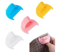 4PCS 3mm/4mm Sewing Clips for Fabric and Quilting, Mixed Edge Stitch Lock & Sewing Gauge, Mini Sewings Finger Ruler for Even Stitches, Ideal for Quilting, Hemming & Sewings Projects