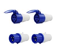 4PCS 3Pin 32A Industrial Plug, Socket, IP44 Industrial Plug Socket, 3Pin Waterproof Connector Plug Socket, Camping Caravan Industrial Plug Socket, Male Female 3 Pin Replacement Plug Socket