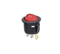 4Pcs 3Pin ON/OFF Car 220V/12V Round Rocker Dot Boat LED Light Toggle Switch SPST Light Switch IDGTTLDF(Red circular,220V)