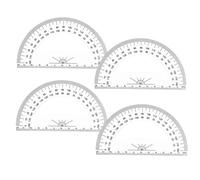 4PCS 4.7 Inch Clear Plastic Protractors, 180° Angle Measuring Rulers,Transparent Semicircle Angle Measuring Tool for Students, School, Classroom, Office & Math