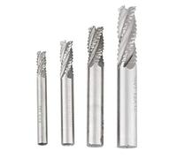 4pcs 4 Flutes End Mill Router Bits High Speed Steel Roughing Milling Cutter M6 M8 M10 M12 Spiral Bits with Straight Shank for Milling Machine
