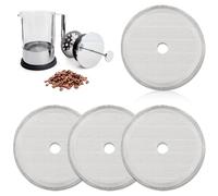 4pcs 4-Inch French Press Replacement Filter Screen - Stainless Steel Reusable Mesh Filter for 8 Cup/34 OZ/1000 ml Coffee Tea Makers - Cafetiere Filters