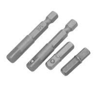 4pcs /4 Inch Hex Shank Drill Bit Socket Adapter for 1/4 Sockets | Steel Build, Quick-release Changeover, Workshop and Automotive Maintenance, 25mm and 50mm Adapters