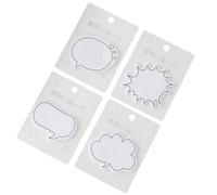 (4pcs) 4 Packs Sticky Notepads Self-adhesive Tearable Japanese Style Dialog Box N Times Memo Pads for Household