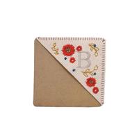 4Pcs 4 Styles Hand Embroidered Corner Bookmark Four Seasons Stitched Handmade Book for Book Lovers(Beige-B2)