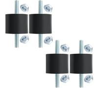 4pcs 40 x 30mm Rubber Mounts Rubber Vibration Isolator Mounts Shock Absorber with M10 x 25mm Studs Vibration Isolators