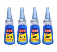 4pcs 401 Glue, High Strength 401 Nail Glue Fast Drying, Low Whitening, Multi-Purpose Bonding Solution Liquid Adhesive for Metal, Plastic & Jewelry(20ml)