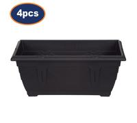 4Pcs 40cm Window Box Planter Plastic Venetian Flower Pot Black Garden Basket
