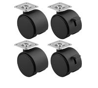 4PCS 40mm Heavy-Duty Furniture Casters With Brake - 25kg Load Capacity Low Rolling Resistance Wheels(A-4PCS)
