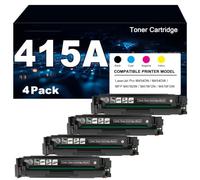 4pcs 415A Toner Cartridges With Chip for HP 415A W2030A W2031A W2032A W2033A, Compatible for Color Laserjet Pro M454DN M454DW MFP M479DW M479FDN M479FDW Printers,Black-1 set