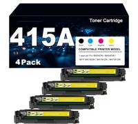4pcs 415A Toner Cartridges With Chip for HP 415A W2030A W2031A W2032A W2033A, Compatible for Color Laserjet Pro M454DN M454DW MFP M479DW M479FDN M479FDW Printers,Yellow-1 set