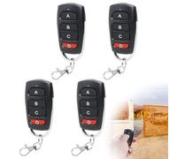 4Pcs 433MHz Garage Door Remote Control Fob Universal Duplicator Replacement Electric Gate Opener Key Fob Wireless Cloning RF Transmitter Control Keychain with 4 Button