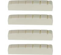 4pcs 43mm Standard Les Paul SG ES Electric Guitar style Flat Bottom Bone Nut, Beige Buffalo Bone Nut