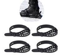 4pcs 45cm/18in Snowshoe Straps Kit, Adjustable Snowshoe Replacement Straps for Men Women & Youth Snow Boots Bindings for Skiing & Outdoor Gear (Black)