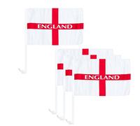 4Pcs 46 x 30cm England Printed St George Car Window Flags for FIFA 2026 World Cup - Polyester England Vehicle Flag Decorations for Football Matches, Sports Events and Celebrations