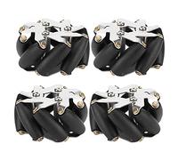 4pcs 48mm Steel Mecanum Wheels Set with TPR Rollers, Omni Directional Drive Wheels for Robot Car 14209, Load Capacity 3kg, Left and Right Pair Included