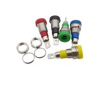 4Pcs 4mm Banana Female jack Panel Mount Binding Post Socket Adapter Connector(Blue)