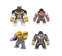 (4Pcs) 4Pcs Marvel Hero Thanos Hulk Black Panther Minifigures Building Blocks Toys Gift