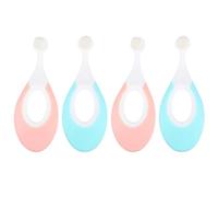 4pcs 4pcs Toothbrushes with Compact Head and Handle | Pbt and PP Build, Gentle Tooth Surface Care, Oral Training at Home, Pink and Blue Options