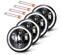 UNI-SHINE 4pcs 5 3/4" 5.75 LED Headlights with High Low Beam Amber turn signal White DRL, 5 3/4 led headlight Halo Ring