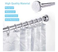 4Pcs 50-85Cm Extendable Wardrobe Rod Stainless Steel Rail Tube Clothes Hanging Pole