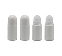 4Pcs 50ml/1.7oz Empty Refillable Plastic Roll On Bottles Deodorant Bottles Container with Plastic Roller Ball For DIY Deodorant Aromatherapy Perfume