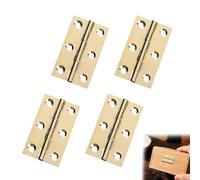 4Pcs 50mm Solid Brass Butt Hinge Door Hinges Polished Brass Butt Hinge for Cabinet Cupboard Wood Boxes Window Furniture External Internal Doors Gold 2Inch Corrosion Resistance Brass Hinges
