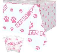 4pcs 54x108in Puppy Dog Pet Paw Patrol Print Disposable Plastic Tablecloth - Cat Pet Paw Plastic Table Cover for Paw Patrol Party Supplies Dog Theme Birthday Party Decorations Cat Theme Birthday Party