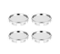 4PCS 55mm Car Wheel Center Caps, Wheel Hub Caps ABS Plastic Hub Cap Cover for Front or Rear Wheel Hubs (Silver)