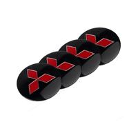 4pcs 55mm Hub Center Cap Stickers for Mitsubishi Triton, Car Logo Protective Sticker Car Wheel Centre Cover Badge Sticker Sunscreen Waterproof,Black