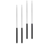 4pcs 5a Aluminum Alloy Drum Sticks for Practice and Cymbals | Teardrop Head, Non-slip Black Handle, Polished Smooth Finish, for Electronic Drums, School Band Use