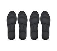 4PCS 5D Massage Memory Foam Insoles Thickening Breathable Cushion Cushioning Comfort Suitable for High Heels Insoles(Black,EU39-40)