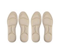 4PCS 5D Massage Memory Foam Insoles Thickening Breathable Cushion Cushioning Comfort Suitable for High Heels Insoles(Beige,EU39-40)